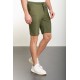 Khaki Color Striped And Drawstring Design Casual Men's Short