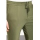 Khaki Color Striped And Drawstring Design Casual Men's Short
