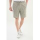 Khaki Color Casual Men's Striped Cotton Short