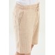 Beige Color Casual Men's Striped Cotton Short