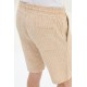Beige Color Casual Men's Striped Cotton Short
