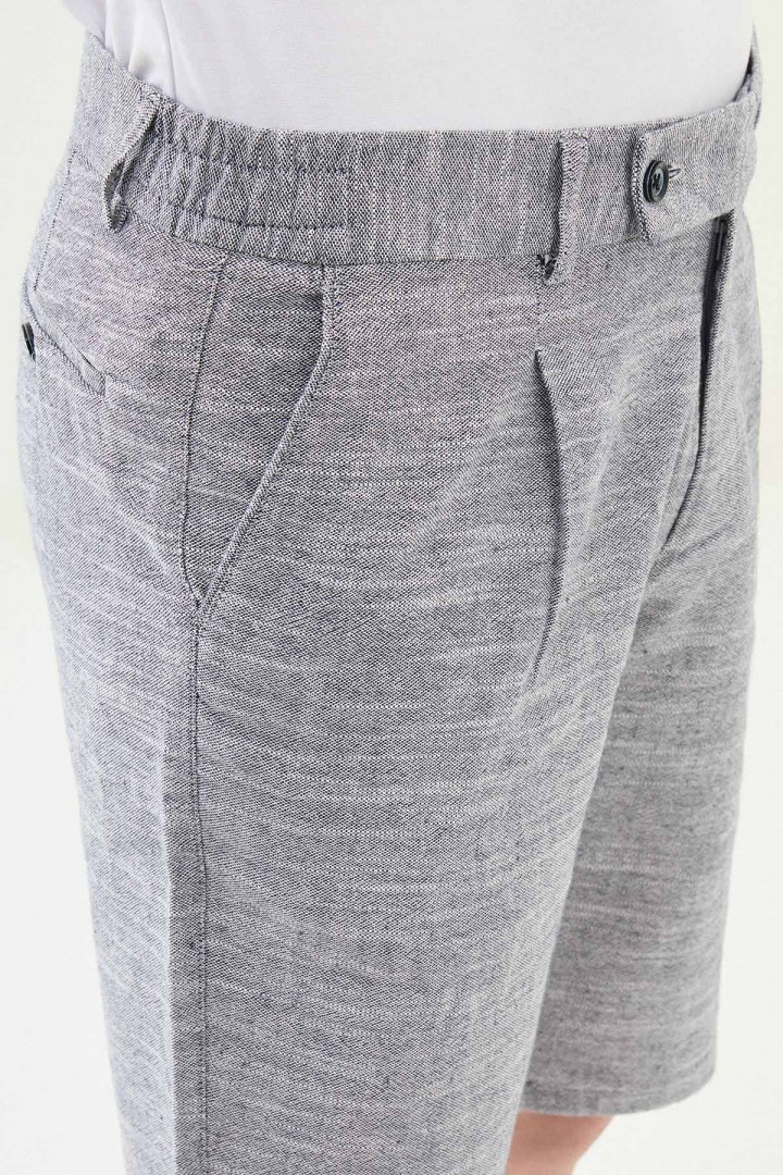 Dark Blue Color Casual Men's Linen Short