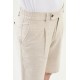 Beige Color Casual Men's Linen Short