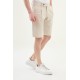 Beige Color Casual Men's Linen Short