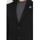 Black Color Wool And Acrylic With Flap Pocket Design Classic Men's Overcoat