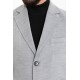 Light Grey Color Wool And Acrylic Fabric Flap Pocket Design Classic Men's Overcoat