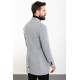 Light Grey Color Wool And Acrylic Fabric Flap Pocket Design Classic Men's Overcoat