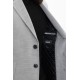 Light Grey Color Wool And Acrylic Fabric Flap Pocket Design Classic Men's Overcoat