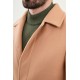 Mink Color Belted Design Casual Men's Wool Overcoat