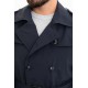 Dark Blue Color Double Breasted And Belted Design Casual Men's Trench Coat
