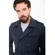 Dark Blue Color Double Breasted And Belted Design Casual Men's Trench Coat