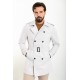 Stone Color Double Breasted And Belted Design Casual Men's Trench Coat