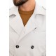 Stone Color Double Breasted And Belted Design Casual Men's Trench Coat