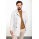 Stone Color Double Breasted And Belted Design Casual Men's Trench Coat