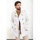 Stone Color Double Breasted And Belted Design Casual Men's Trench Coat