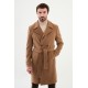 Beige Color Classic Long Men's Overcoat