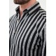 Grey Color Striped Design Classic Men's Shirt