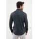 Black Color Figured Design Casual Men's Shirt