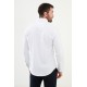 White Color Down Collar Stretch Washed Classic Men's Oxford Shirt