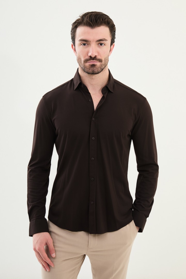Brown Color Classic Men's Shirt