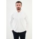White Color Down Collar Stretch Washed Classic Men's Oxford Shirt