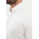 White Color Down Collar Stretch Washed Classic Men's Oxford Shirt