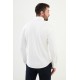 White Color Down Collar Stretch Washed Classic Men's Oxford Shirt