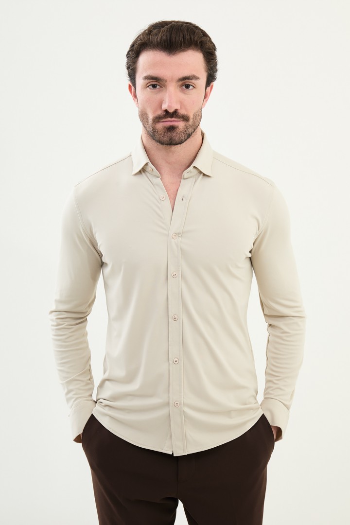 Stone Color Classic Men's Shirt