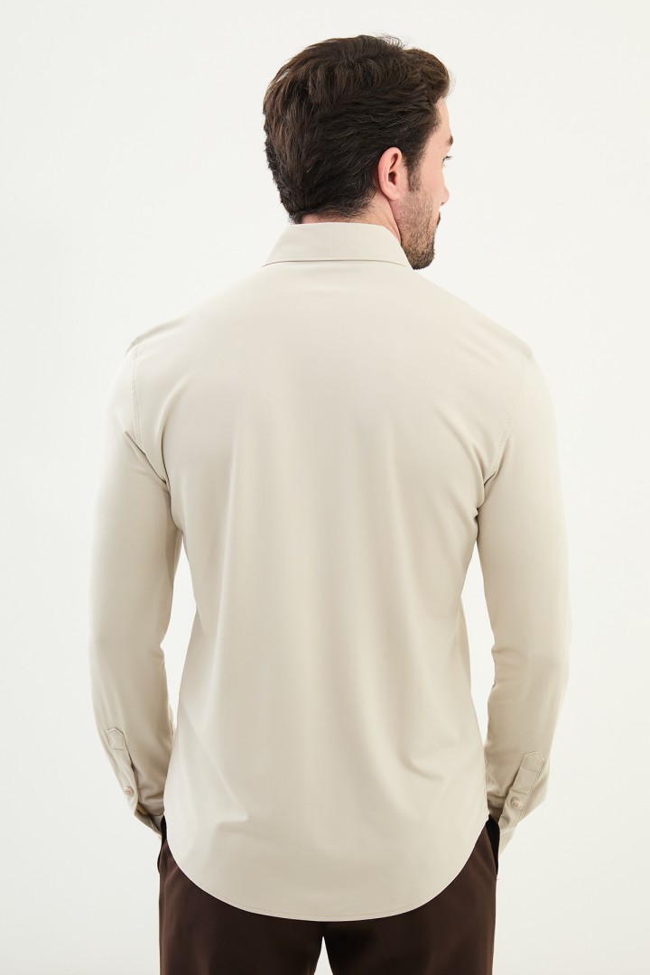 Stone Color Classic Men's Shirt