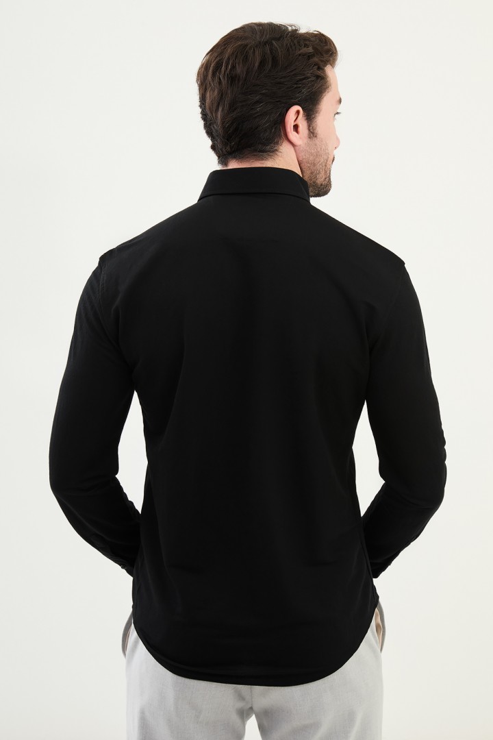 Black Color Classic Men's Cotton Shirt