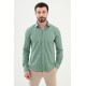 Unripe Almond Color Striped Design Casual Cotton Men's Shirt