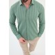 Unripe Almond Color Striped Design Casual Cotton Men's Shirt