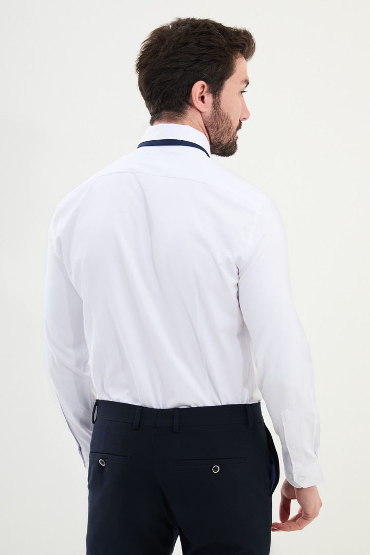White Color Classic Cotton Men's Shirt