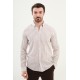 Beige Color Striped Casual Linen Men's Shirt