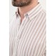 Beige Color Striped Casual Linen Men's Shirt