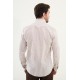Beige Color Striped Casual Linen Men's Shirt
