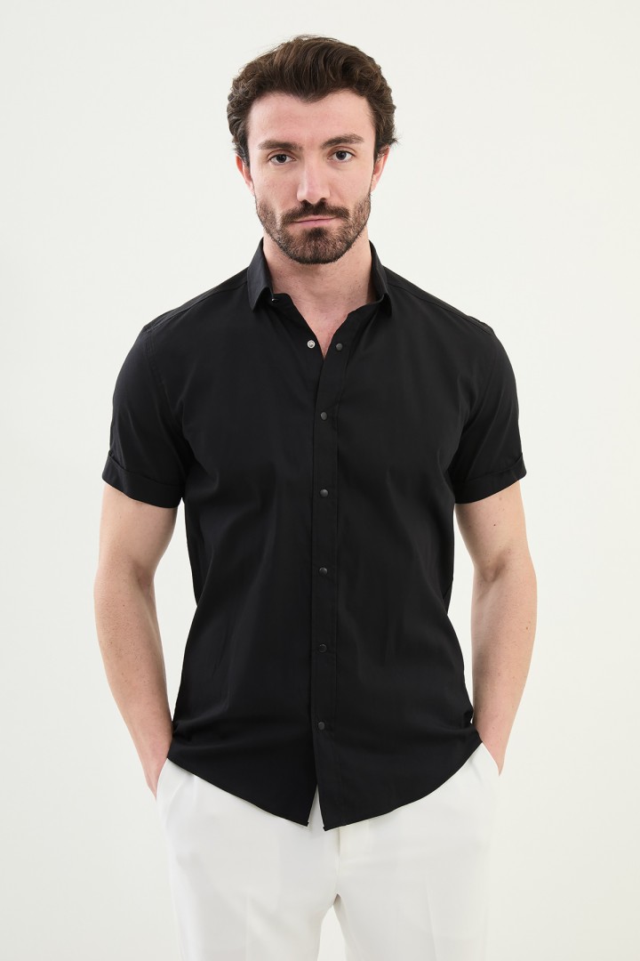 Black Color Short Sleeve Shirt