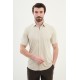 Stone Color Classic Men's Short Sleeve Shirt