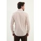 Beige Color Striped Color Casual Men's Cotton Shirt
