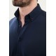Dark Blue Color Casual Men's Cotton Shirt