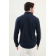 Dark Blue Color Casual Men's Cotton Shirt