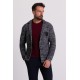 Anthracite Lainemerino And Acrylic Fabrics Patterned With Hanging Pocket Casual Mens Knitwear