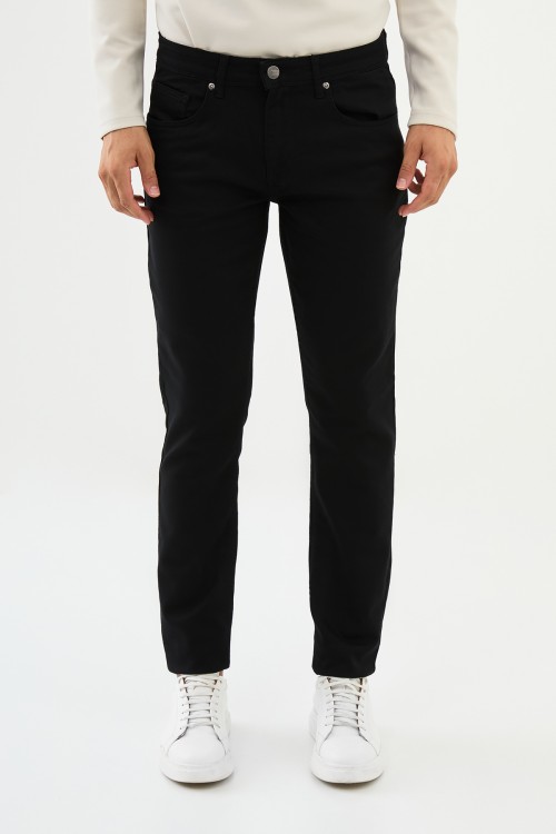 Black Color Slim Fit Casual Men's Jeans