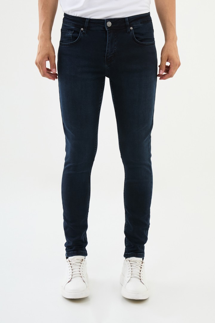 Blue And Black Color Skinny Fit Casual Men's Jeans