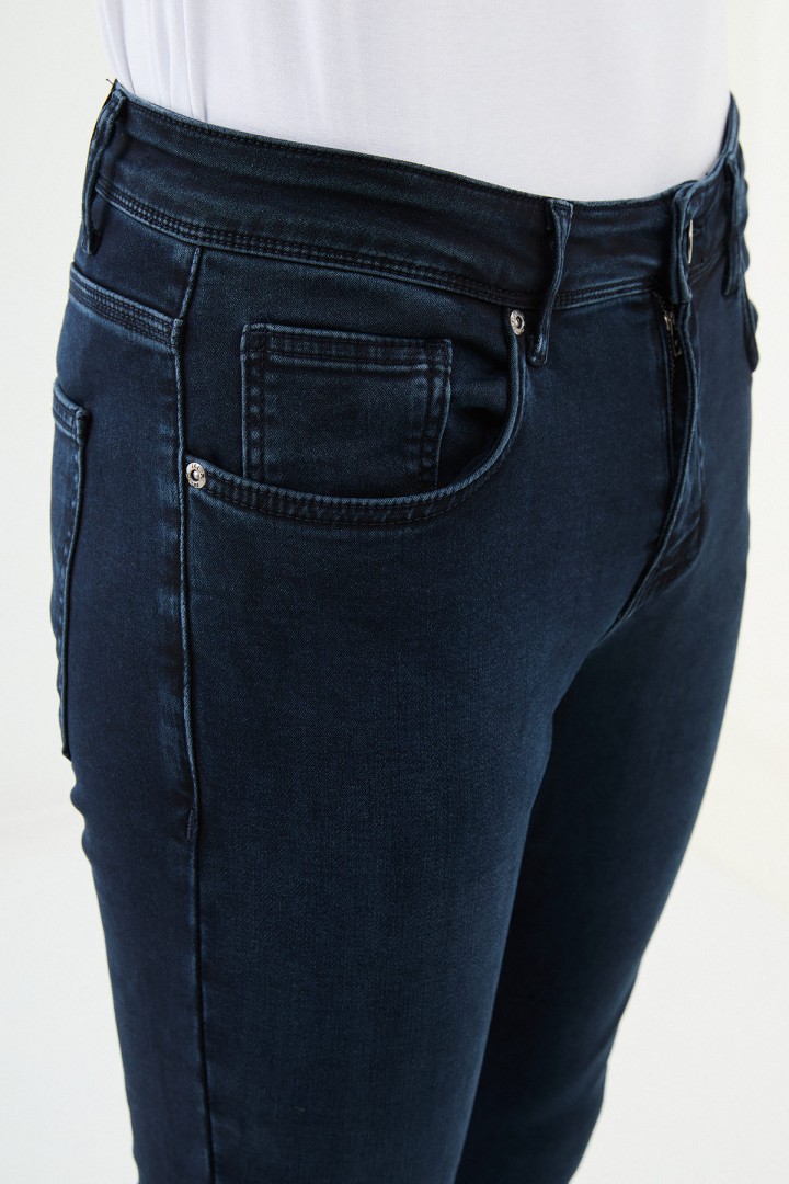 Blue And Black Color Skinny Fit Casual Men's Jeans