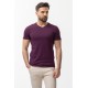 Purple Color Cotton And Lycra Fabric With V Neck Detail Basic Men's T Shirt