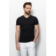 Black Color Cotton And Lycra Fabric With V-Neck Basic Mens T Shirt