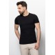 Black Color Cotton And Lycra Fabric With Crew Neck Basic Mens T Shirt