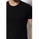 Black Color Cotton And Lycra Fabric With Crew Neck Basic Mens T Shirt