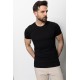 Black Color Cotton And Lycra Fabric With Crew Neck Basic Mens T Shirt